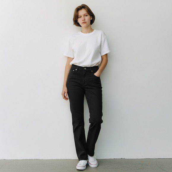 Lauren Ralph Lauren Denim - Lauren Ralph Lauren Premier Straight Jeans Women 10 Black Mid Rise Stretch Denim